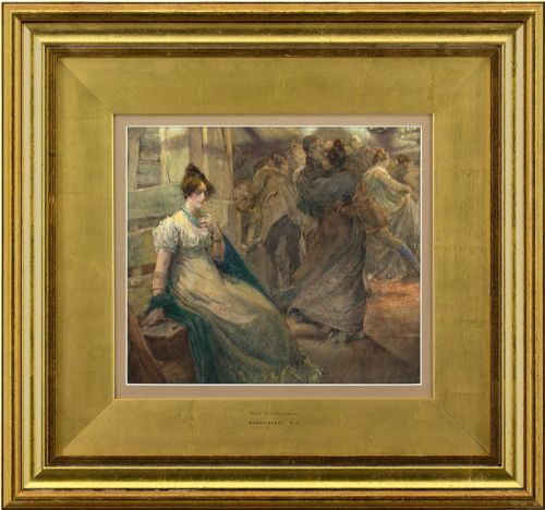 Edgar Bundy Ra, the Wallflower - Antique Watercolour