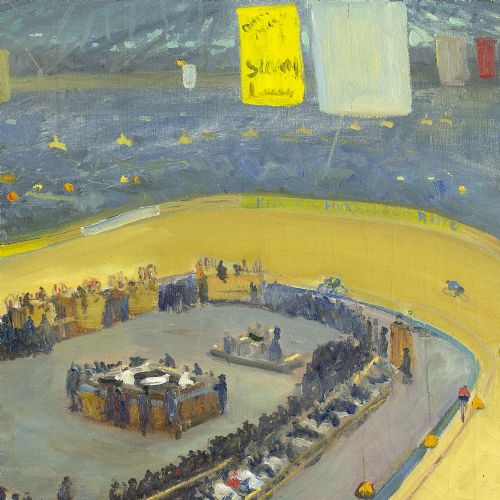 fig 2. Thorvald Nygaard, The First Six-Day Race - Vintage Oil Painting