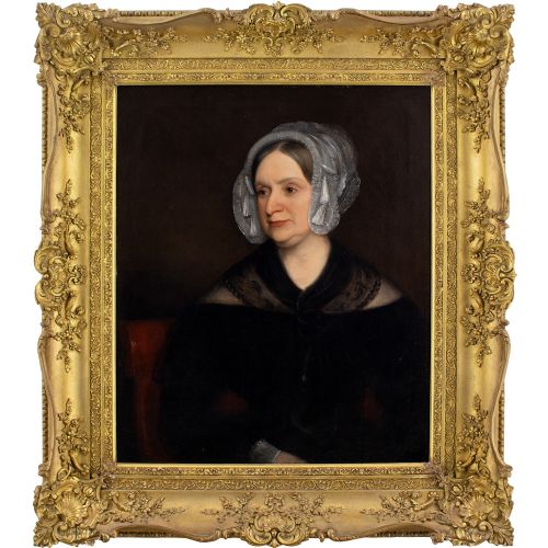 Mid-19th-century English School Portrait of a Lady - Antique Oil Painting