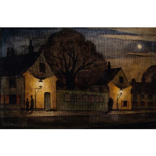 fig 2. Harald Engman, Nyboder - Vintage Oil Painting