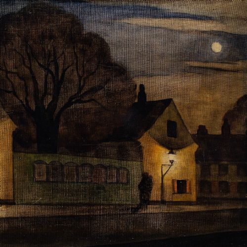 fig 3. Harald Engman, Nyboder - Vintage Oil Painting