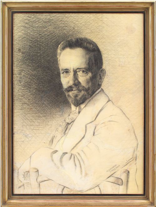 H Schmandt, Self-portrait - Antique Drawing