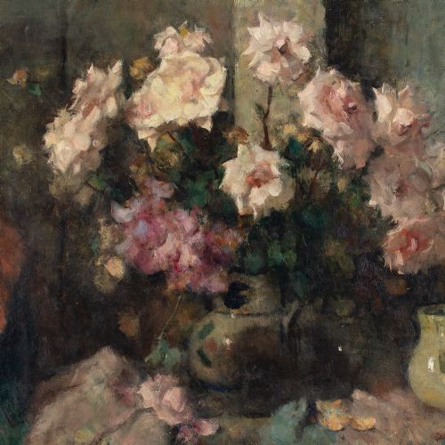 fig 1. Jean Laudy, Les Roses Blanches - Oil Painting