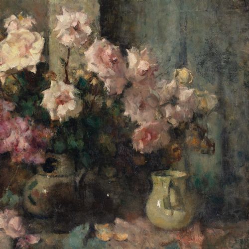 fig 2. Jean Laudy, Les Roses Blanches - Oil Painting