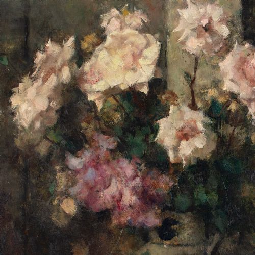fig 4. Jean Laudy, Les Roses Blanches - Oil Painting