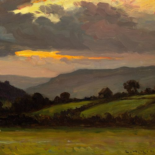 fig 5. Ernest Higgins Rigg, Sunset Swaledale - Antique Oil Painting