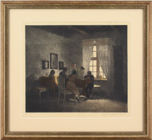 Peter Ilsted, a Rainy Day - Mezzotint