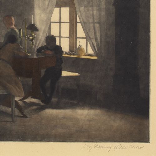 fig 4. Peter Ilsted, A Rainy Day - Mezzotint