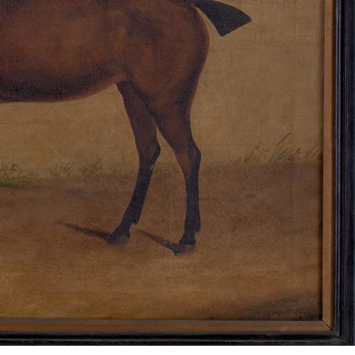 fig 2. I Moore, Provincial Early 19th-Century English School, Bay Horse & Groom - Antique Oil Painting