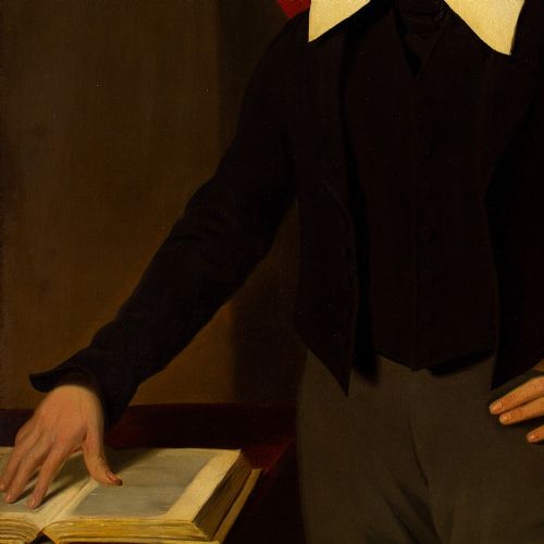 fig 2. Joseph Thraves, Portrait Of A Scholar - Antique Oil Painting