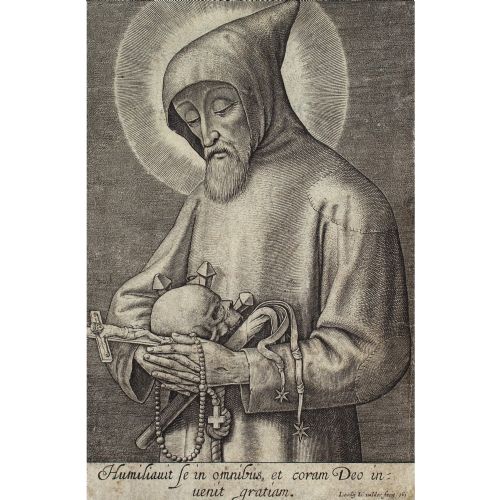 fig 1. Jean Valdor After Hieronymus Wierix, Saint Francis Of Assisi - Antique Engraving