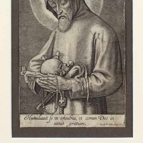 fig 2. Jean Valdor After Hieronymus Wierix, Saint Francis Of Assisi - Antique Engraving