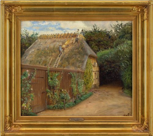 Peter Tom-petersen, View from Brahetrolleborg - Antique Oil Painting