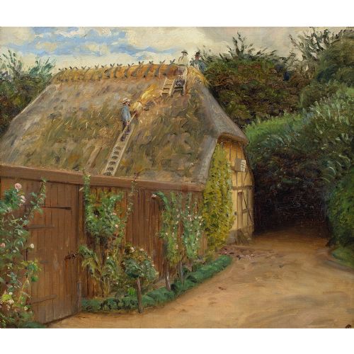 fig 1. Peter Tom-Petersen, View From Brahetrolleborg - Antique Oil Painting 