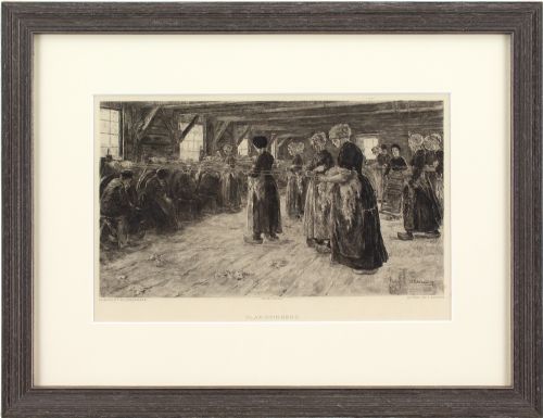 Albert Kruger After Max Liebermann, the Flax Barn at Laren - Antique Etching