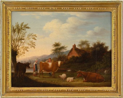 Early 19th-century English School, on the Farm - Antique Oil Painting