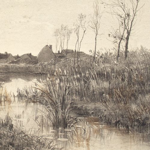 fig 4. André Paulin Bertrand, River Landscape - Mixed Media