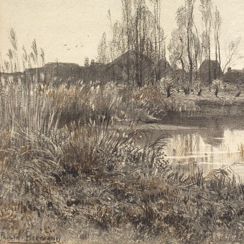 fig 6. André Paulin Bertrand, River Landscape - Mixed Media