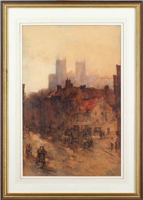 John Terris Rsw, York Minster - Antique Watercolour