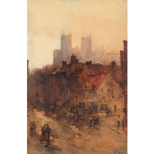 fig 1. John Terris RSW, York Minster - Antique Watercolour
