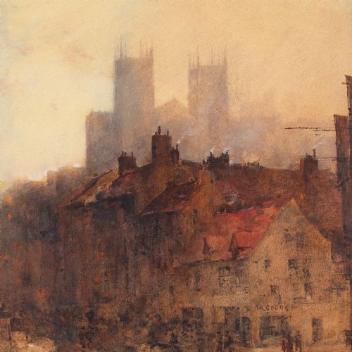 fig 3. John Terris RSW, York Minster - Antique Watercolour