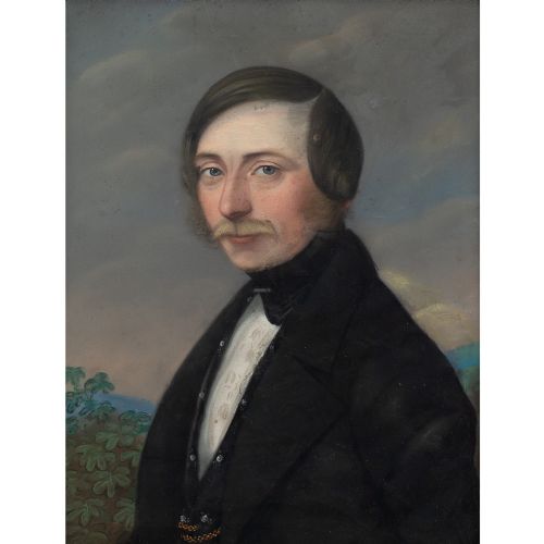fig 1. Early 19th-Century German School, Portrait Of A Gentleman - Antique Pastel