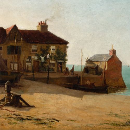 fig 2. William Graham Buxton, The Dawn Of The Day On The Essex Coast - Antique Oil Painting