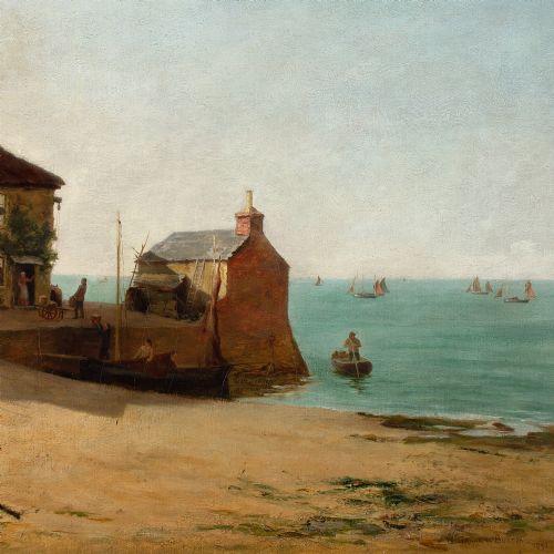 fig 3. William Graham Buxton, The Dawn Of The Day On The Essex Coast - Antique Oil Painting