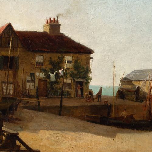 fig 4. William Graham Buxton, The Dawn Of The Day On The Essex Coast - Antique Oil Painting