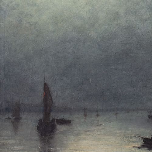 fig 3. Theodoor Verstraete, Nocturne - Antique Oil Painting