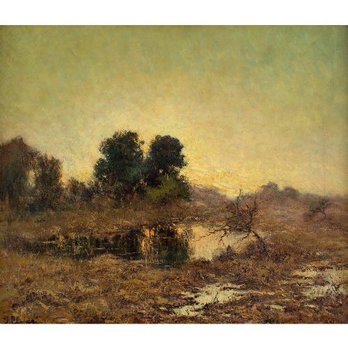 fig 1. Jef Claesen, Kempen Landscape - Antique Oil Painting