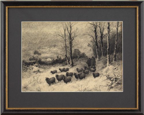 Joseph Farquharson (Circle), the Flock - Antique Drawing