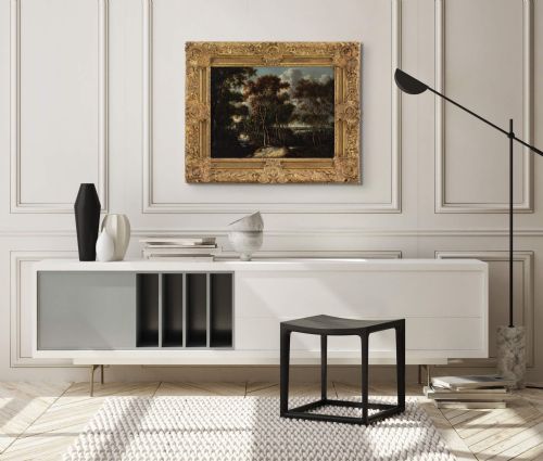 fig 3. Jacob Van Ruisdael (Circle), Forest View With Birch Trees - Antique Oil Painting
