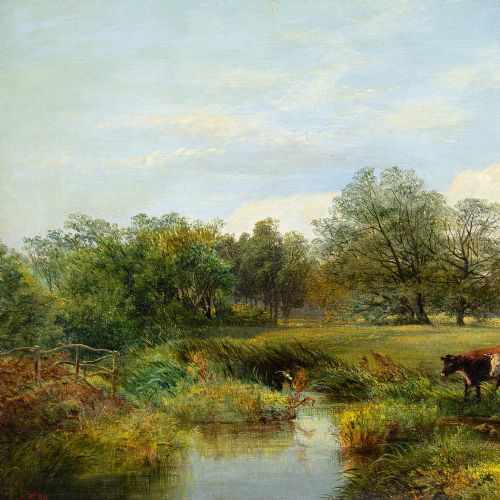fig 2. George Vicat Cole RA, A Sunny Afternoon Near Arundel - Antique Oil Painting