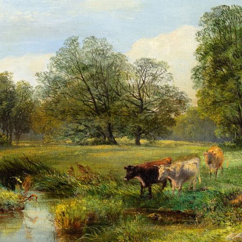 fig 3. George Vicat Cole RA, A Sunny Afternoon Near Arundel - Antique Oil Painting