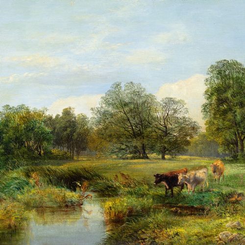 fig 4. George Vicat Cole RA, A Sunny Afternoon Near Arundel - Antique Oil Painting