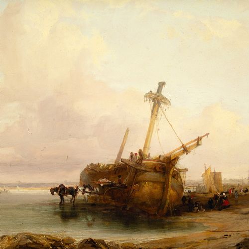 fig 2. George Balmer, The Dismantled Dutchman - Antique Oil Painting