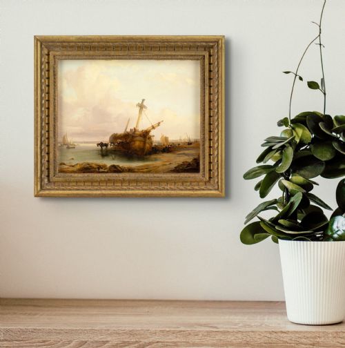 fig 1. George Balmer, The Dismantled Dutchman - Antique Oil Painting