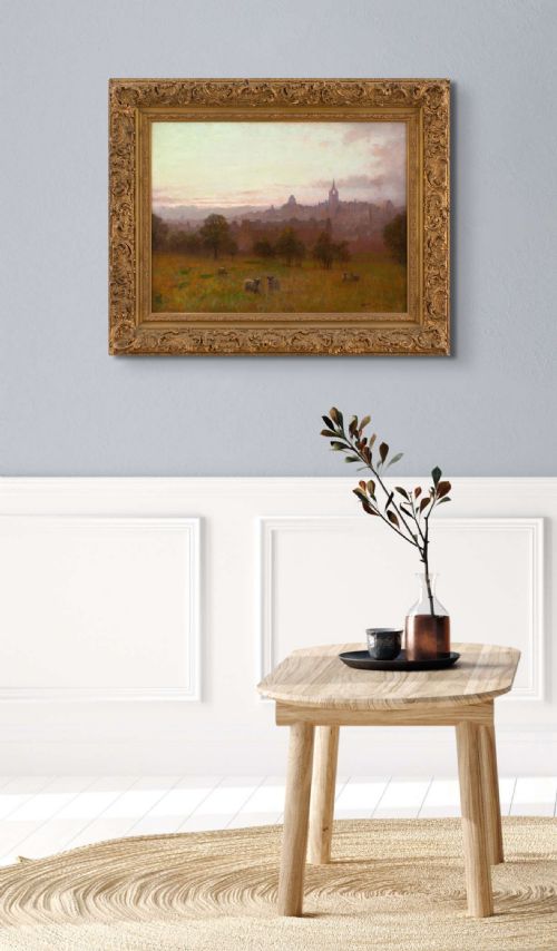 fig 1. William Barr, Dusk Over Paisley - Antique Oil Painting