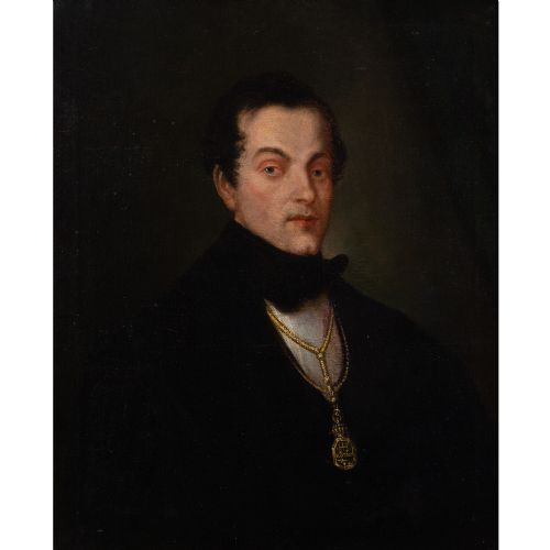 fig 1. Mid-19th-Century Spanish School, Portrait Of Francisco Agustín Silvela Y Blanco - Antique Oil Painting