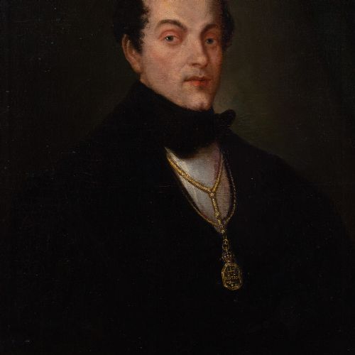 fig 4. Mid-19th-Century Spanish School, Portrait Of Francisco Agustín Silvela Y Blanco - Antique Oil Painting