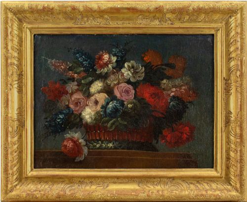 Nicolas Baudesson (School), Still Life with Flowers - Antique Oil Painting