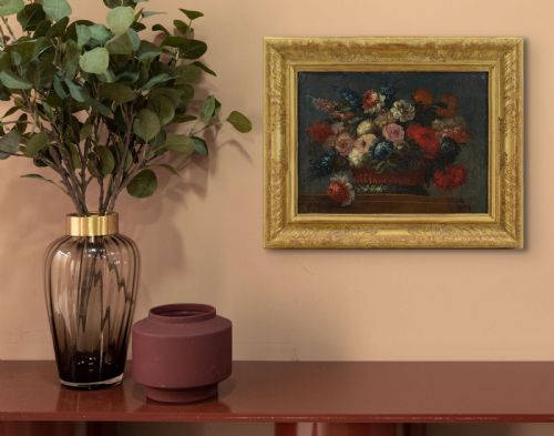 fig 2. Nicolas Baudesson (School), Still Life With Flowers - Antique Oil Painting