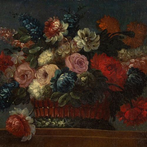 fig 3. Nicolas Baudesson (School), Still Life With Flowers - Antique Oil Painting