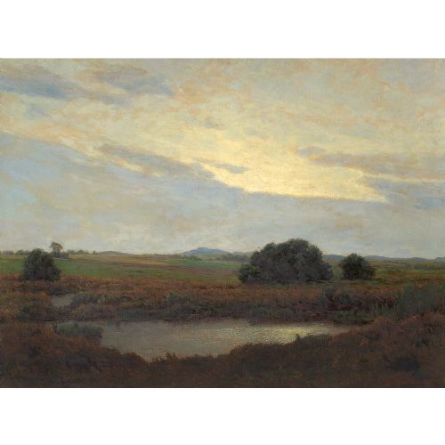 fig 1. Frits Johannes Bentzen-Bilkvist, Bog Landscape, Fakseegnen, Denmark - Oil Painting