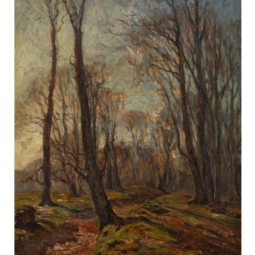 fig 1. Carl Hansen, From Dyrehaven - Antique Oil Painting 