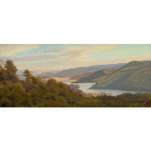 fig 1. Adolf Mackeprang, View From Als, Denmark - Antique Oil Painting