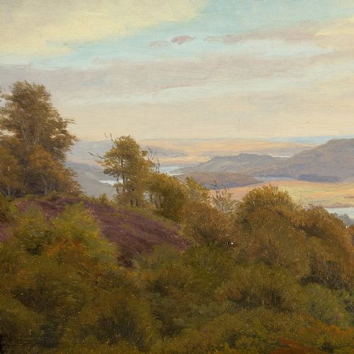 fig 3. Adolf Mackeprang, View From Als, Denmark - Antique Oil Painting