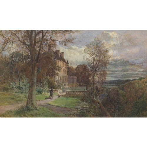 fig 1. John Smart RSA RSW, The Grounds Of A Scottish Baronial Mansion - Watercolour