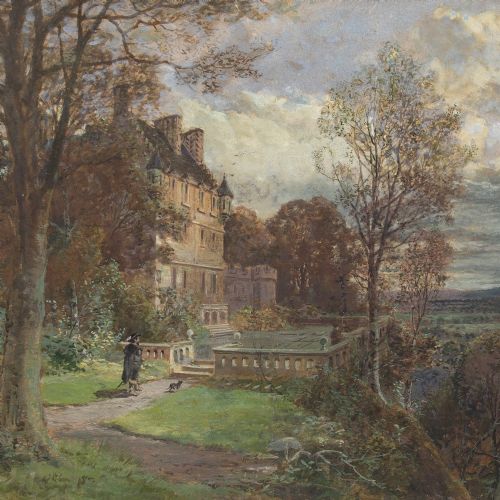 fig 2. John Smart RSA RSW, The Grounds Of A Scottish Baronial Mansion - Watercolour